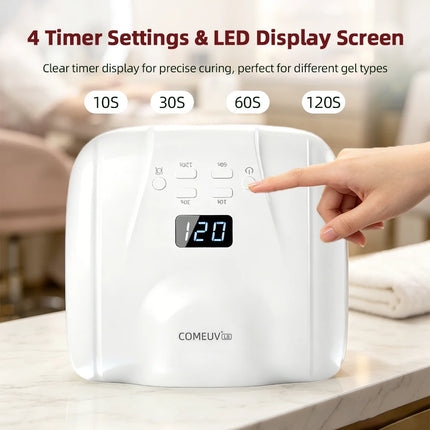2 IN 1 UV LED Nail Dryer Auto Sensor 78 LEDs Dual Port Fast Curing Nail Light for Single Finger Toe Full Hand Manicure Pedicure