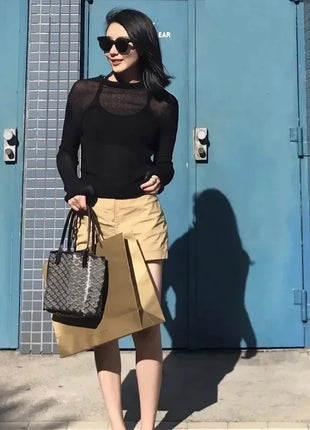 Borsa da Shopping in Vera Pelle di Alta Qualità per Donna, 20cm, Set di 2 Pezzi con Piccolo Portamonete