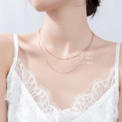 925 Sterling Silver 1.1mm Thin Rolo Chain, Water Wave Chain, Necklaces for Women Fashion Jewelry DIY Matching Wholesale PlatiNum