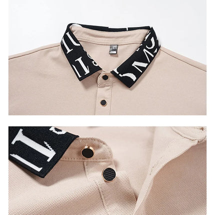 Men's fashionable summer POLO ice silk quick-drying T-shirt short-sleeved solid color loose fit business collar