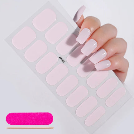 Semi Cured Wraps Fast Gel Nail Sticker Soild Nail Gel Wraps Adhesive Full Cover Gel Nail Decal UV Lamp Cured Manicure Decoration2028