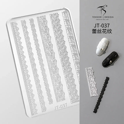 Gothic Letter Nail Art Transfer Printing Steel Plate Nail Art Silicone Stamp Star Heart Dot Bowknot Lace Manicure Tool Templates