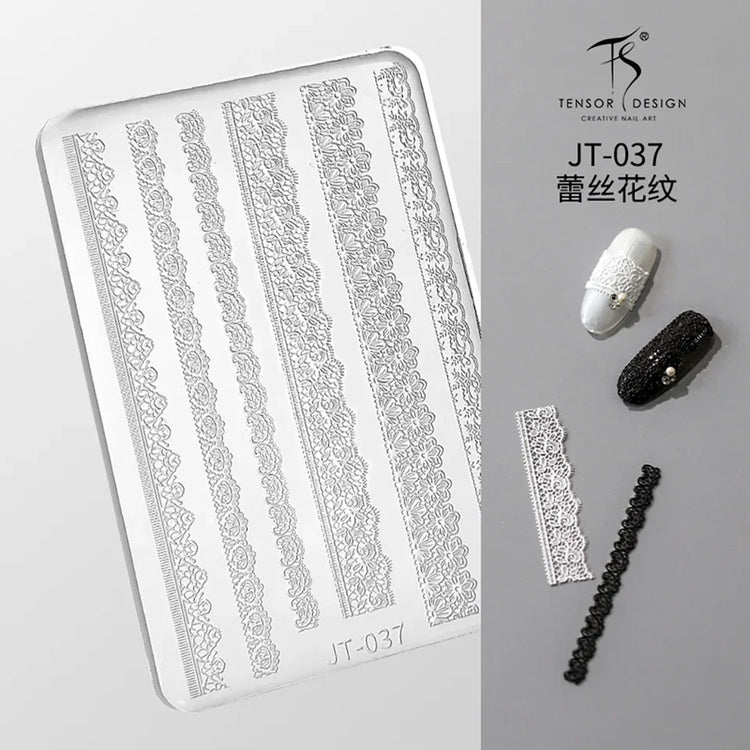 Gothic Letter Nail Art Transfer Printing Steel Plate Nail Art Silicone Stamp Star Heart Dot Bowknot Lace Manicure Tool Templates