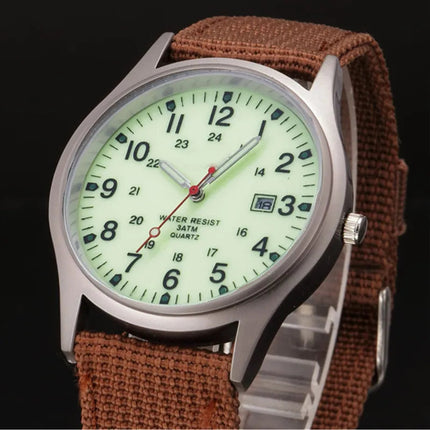 Ragazzi marca orologi economici uomo moda casual cinturino in nylon sport esercito regali data orologio da polso al quarzo fluorescente Relogio Masculino platinumshop
