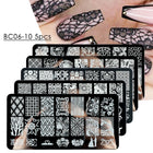 5 Sheets Lace Flowers Nail Stamping Plates Mandala Geometric Nail Art Stamp Templates Polish Printing Stencils Manicure Tools