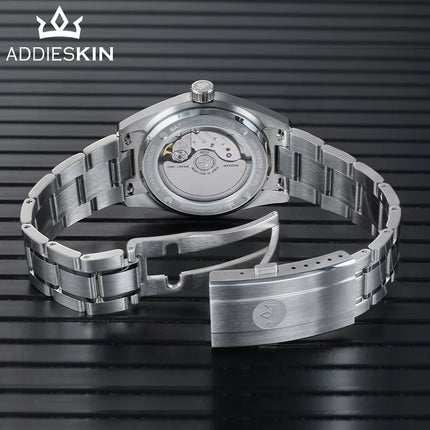 AddiesKin Men Automatic Watch Miyota 9015 Sapphire Crystal 100M Waterproof Luminous Stainless Steel Luxury Wristwatch