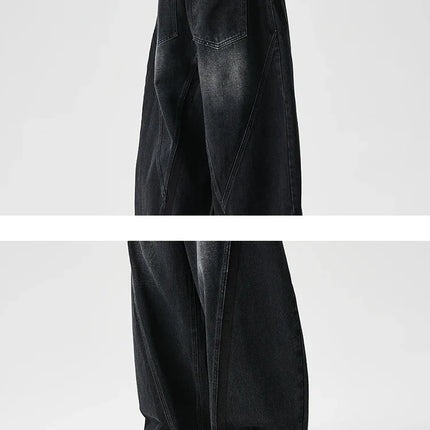 Pantaloni in denim Hip Hop da uomo High Street Autunno Pantaloni a gamba larga Uomo Casual Harajuku Jeans dritti Uomo Pantaloni cargo oversize larghi