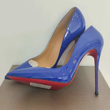 Taglie 48 Scarpe da donna stile classico in vernice con punta a punta Slip On 12 cm Scarpe con tacco alto da donna eleganti Décolleté a spillo semplici Nero Rosso Bianco