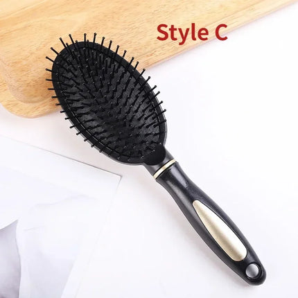 Portable Black Round Hair Brush Curling Styling Hair Comb Easy to Use Salon Hair Tool