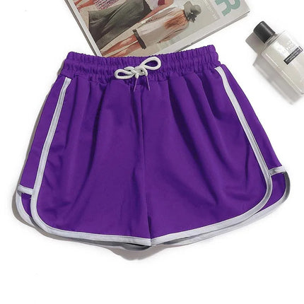 1pcs Summer Women Casual Solid Shorts Girl Gym Workout Shorts Pants Ladies Mid Waisted Yoga Short Student  Loose Shorts S-3XL PlatiNum