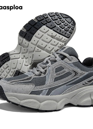 Baasploa Women Running Shoes Lightweight Breathable Sport Shoes Female Comfort White Casual Sneakers Height Increase Cushioning PlatiNum