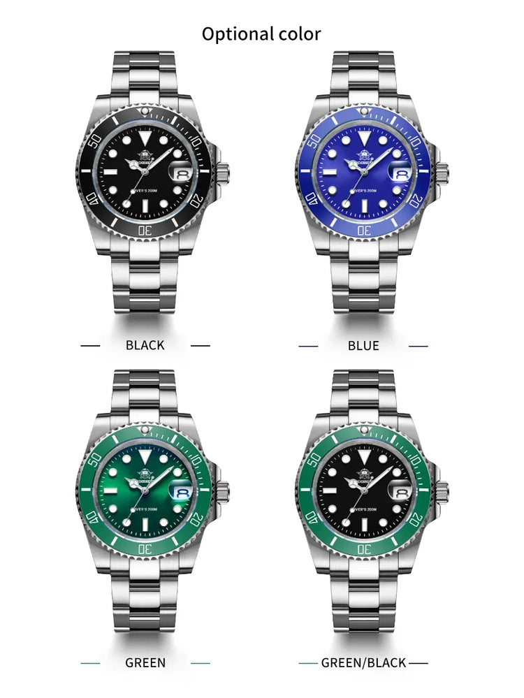 ADDIESDIVE Man Watch High Quality Ceramic Bezel Business Leisure 41mm Quartz Watches BGW9 Luminous 200m Waterproof Diver Watch