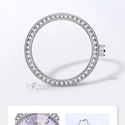OLEVS 5628 Orologio al quarzo da donna Orologio da polso impermeabile luminoso in acciaio inossidabile con scala di diamanti e funzione data platinumshop