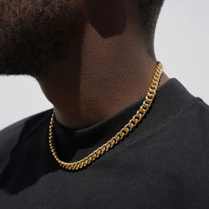 3-11MM Classic Cuban Chain Necklace for Men Women,Silver Black Gold Grey Color Stainless Steel Chains,Basic Punk Jewelry Gift PlatiNum