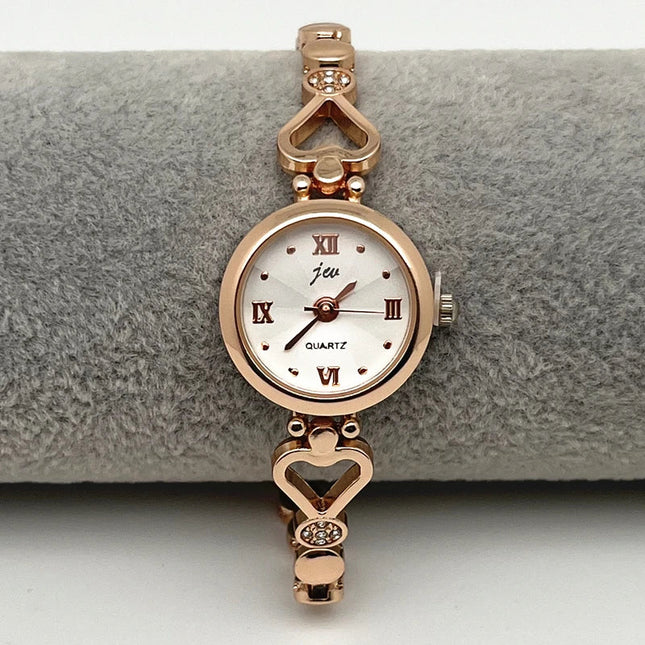 Orologio da polso da donna Orologio da polso di lusso da donna in argento rosa oro squisito con strass Orologio Relogio al quarzo femminile alla moda semplice platinumshop