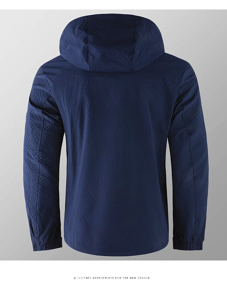 New Men's Trend Fashion Casual Windproof Waterproof Soft Shell Warm Coat Outdoor Sports Jogging Multi-Function Hooded Jacket