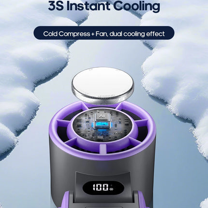 Ventilatore Portatile ad Alta Velocità con Raffreddamento Rapido, Ricaricabile 3600mAh, 100 Velocità Regolabili, Mini Ventilatore Pieghevole Turbo e Cordino