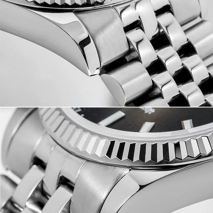 ADDIESDIVE 36mm Men Watch AD2073 BGW9 Luminous Jubilee Strap 10Bar Waterproof Sapphire Glass VH31 Movement Quartz Watches Reloj