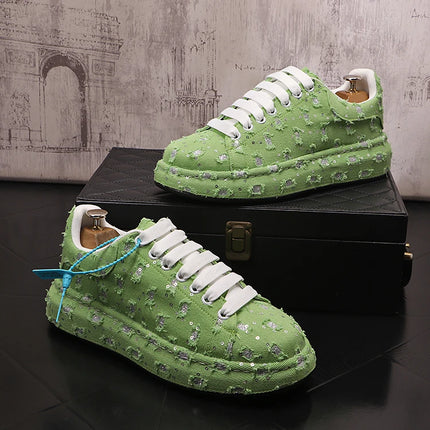New Fashion Men Embroidery Canvas glitter Loafers Mens Casual Oxford Shoes Wedding Groom Driving Homecoming Business Footwear