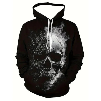 Autumn Skull and Rose 3D Print Hoodies Men Women Fashion Casual Sweatshirts Oversized Hoodie Pullovers Tracksuit Clothing