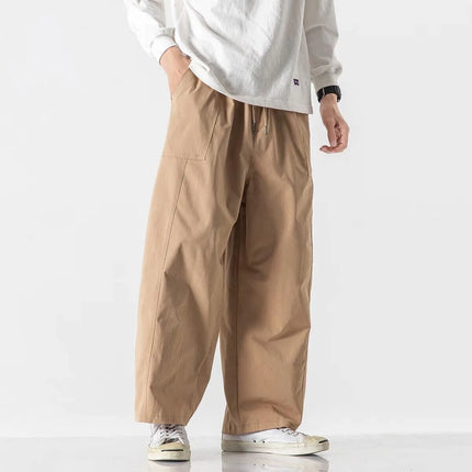Pantaloni estivi da uomo a gamba larga Pantaloni moda casual solidi leggeri e sottili Harun Pantaloni da jogging larghi da uomo Pantaloni cargo Streetwear Taglie forti 5XL