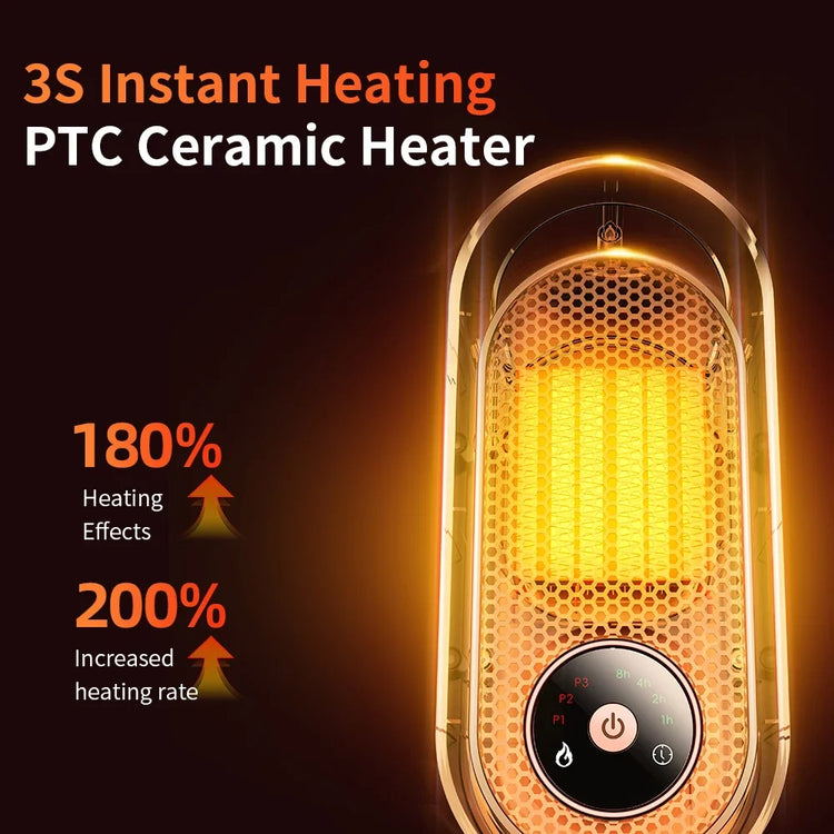 Portable Heater Mini Electric Heater Room Space Heater Warm Heating Hot Fans Desktop Tilting Power-Off Office Mute Heater 1000W