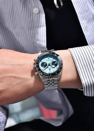 PAGANI DESIGN 2026 Nuovo BB Flamingo Orologio Cronografo Sportivo di Lusso al Quarzo da Uomo con Vetro Zaffiro AR, Impermeabile 100M, Orologio da Polso alla Moda con Cinturino in Acciaio Inossidabile per Uomo, Magazzino Local