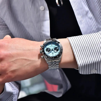 PAGANI DESIGN 2026 Nuovo BB Flamingo Orologio Cronografo Sportivo di Lusso al Quarzo da Uomo con Vetro Zaffiro AR, Impermeabile 100M, Orologio da Polso alla Moda con Cinturino in Acciaio Inossidabile per Uomo, Magazzino Local
