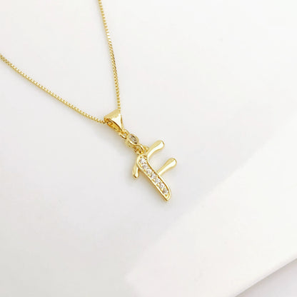 Collana di lusso AZ Collana con ciondolo con lettera iniziale minuscola per donna Placcato in oro CZ Zircone Gioielli delicati di moda