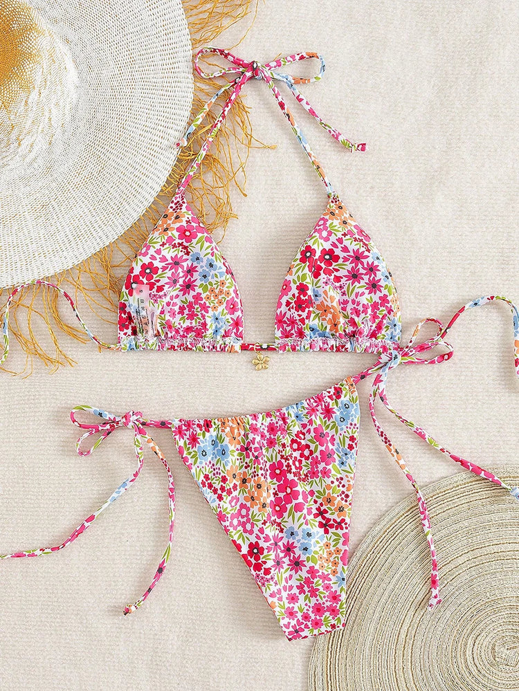 Costume da bagno donna micro bikini sexy 2026 Trend bikini perizoma in due pezzi Set costumi da bagno donna con lacci da spiaggia per costume da bagno donna PlatiNum