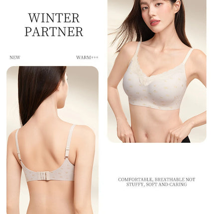 FallSweet French Floral Wireless Push Up Bra for Women Sweet Lace Bralette with Small Breasts Anti-sagging Brassiere Lingerie