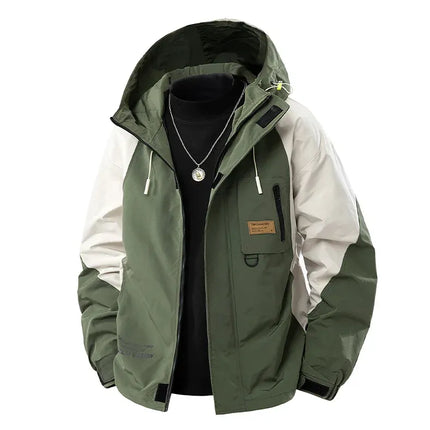 Big Size 9XL Men's Casual Jacket Hooded Windbreaker Male Spring Autumn Outerwear Patchwork Fashion Windproof Oversize Plus Large