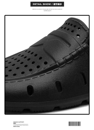 Mocassini Comodi da Uomo in Pelle, Scarpe Antiscivolo da Guida, Sandali Estivi, Zoccoli Casual con Punta Tonda, Scarpe da Lavoro Slip-on