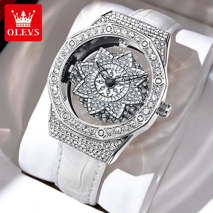 OLEVS 9996 Orologio Elegante di Lusso da Donna, Orologio al Quarzo Scheletrato, Impermeabile, con Quadrante Luminoso e Diamanti, Regalo Originale platinumshop