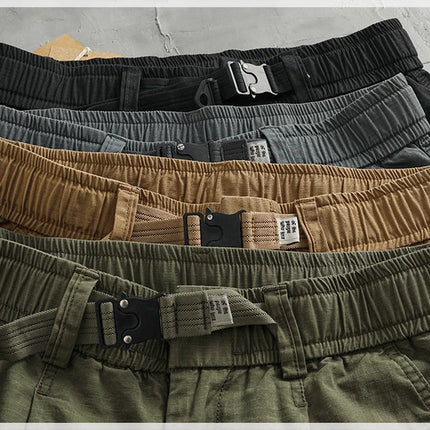 Men's corset casual pants loose 3D vertical cut retro military style outdoor scratch resistant multi-pocket cargo pants
