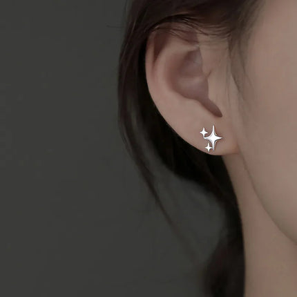 Ventfille 925 Sterling Silver Star Earring for Women Girl Simple Tassels Chain Fashion Office Jewelry Gift Dropshipping PlatiNum