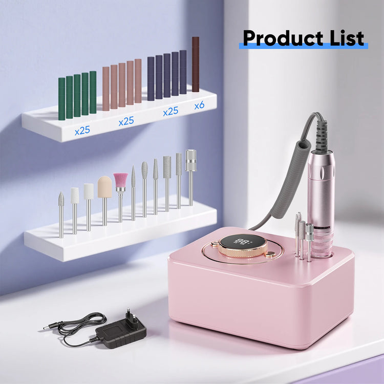 Professional Nail Cutter for Gel Nails 50W 35000RPM Electric Nail File for Gel Nails, Manicure Pedicure Set Electric Nail Cutter