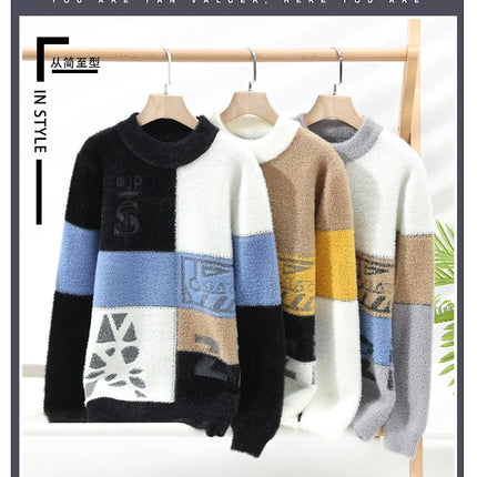 2024 winter new style men's sweater knitted long sleeve Warm Men Fashion Sweaters Thicken Warm wool pullovers Sweater male