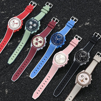 Per Omega Swatch 20mm Curva cinturino per orologio Speedmaster MoonSwatch Planet Snoopy cinturino cinturino a sgancio rapido braccialetto in gomma platinumshop