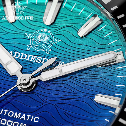 ADDIESDIVE Men Watch 100Bar Diver Fiery Sunset Cloud  8215 Sapphire Glass BGW9 Luminous Reloj Automatic Mechanical Watch AD2526