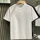 New Luxury Men's T-shirt Hot Diamond Printed Half Sleeve Fashion Round Neck Casual Summer High-end Men Tops T Shirts PlatiNum