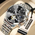 POEDAGAR Orologio da uomo di lusso Top originale impermeabile cronografo luminoso orologio da polso da uomo al quarzo in acciaio inossidabile orologi da uomo Reloj platinumshop