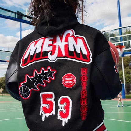 Streetwear Bomber Baseball Jacket Men Y2K Hip Hop Letter Embroidered Leather Retro Jacket Men Motorcycle Wear Zipper Coats Male