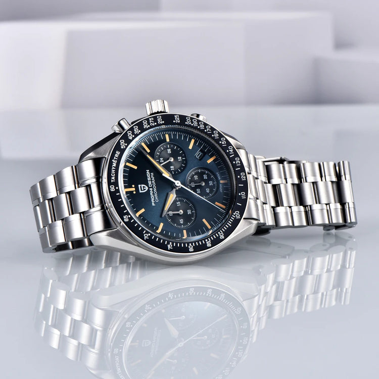 PAGANI DESIGN Nuovo Orologio da Uomo di Lusso al Quarzo con Vetro Zaffiro AR, Cronografo Sportivo Impermeabile 500 ATM, Movimento Giapponese, Luminoso, in Acciaio 316L
