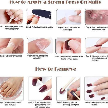 2g Press-On Nails Specialized Adhesive Nail Art Tools Decorative Accessory Transparent Artificial Nails for Application And Drilling