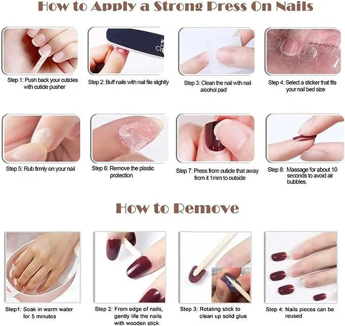 2g Transparent Press-On Nails with Specialized Adhesive Easy Apply Artificial Nail Art Tools for Drilling & Decorative Purposes