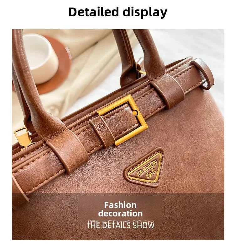 Fashionable Versatile Small Square Bag Women's Retro Crossbody Commuter Bag Ladies Handbag Soft Material Autumn Winter New Model PlatiNum