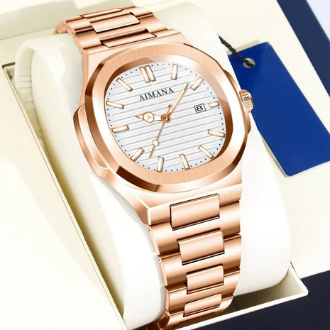 Men's Ultra-Thin Waterproof Quartz Watch with Calendar, High-End Lightweight Design for an Elegant Look
