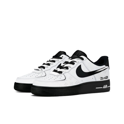 Nike Air Force 1 Abrasion Resistant Lightweight Height Increasing Low top Skateboard Shoes Unisex Black White