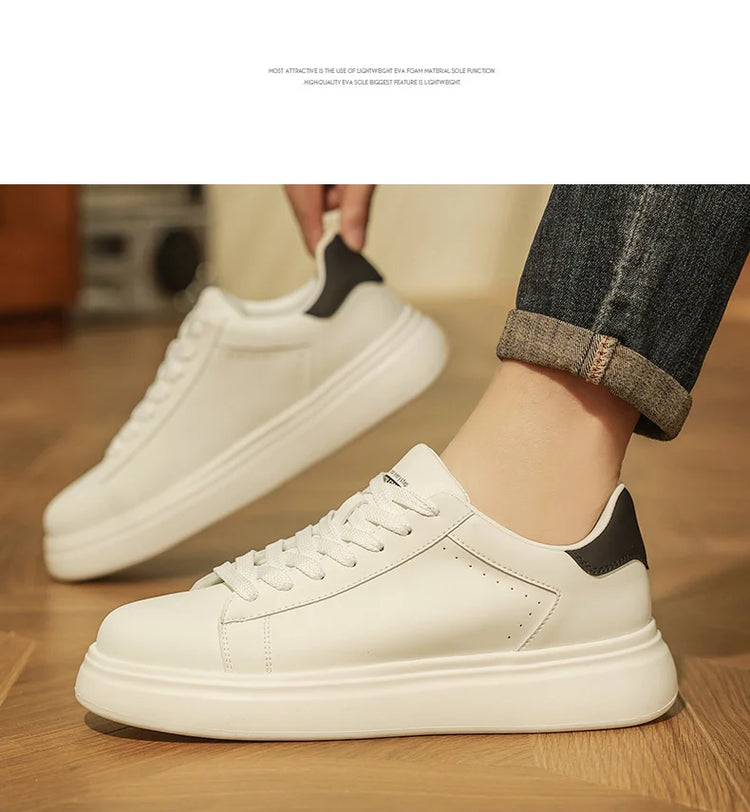 Leather Men Shoes Sneakers Trend Casual Shoe Breathable Leisure Male Sneakers Non-slip Footwear Men Vulcanized Shoes2026